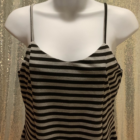 Olive + Oak Black gray striped zip up dress XS - Picture 2 of 8